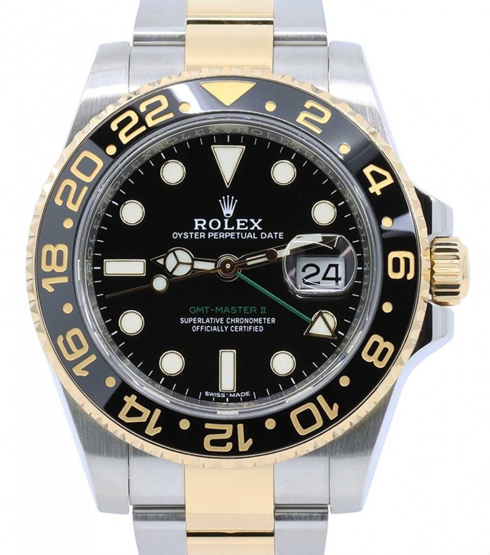 Rolex GMT-Master II 116713LN Men's 40mm Ceramic Black Index 18k Yellow Gold  Stainless Steel PRE-OWNED