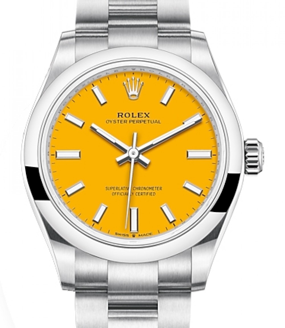 Rolex Oyster Perpetual 31 Stainless Steel Yellow Index Dial & Smooth Bezel  Oyster Bracelet 277200 - BRAND NEW