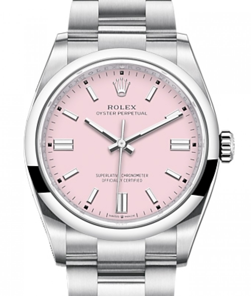 Rolex Oyster Perpetual 36 Stainless Steel Pink Index Dial & Smooth Domed  Bezel Oyster Bracelet 126000 - BRAND NEW