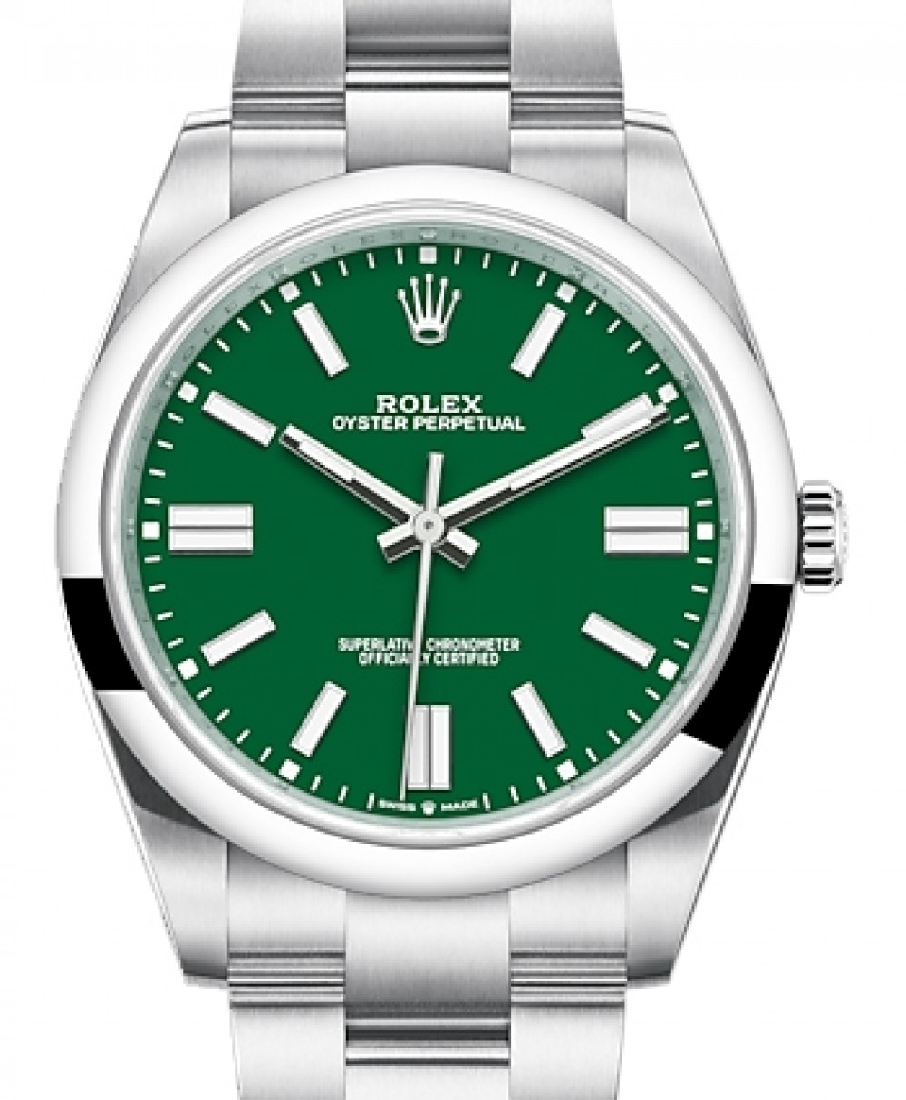 Rolex Oyster Perpetual 41 Stainless Steel Green Index Dial & Smooth Bezel  Oyster Bracelet 124300 - BRAND NEW