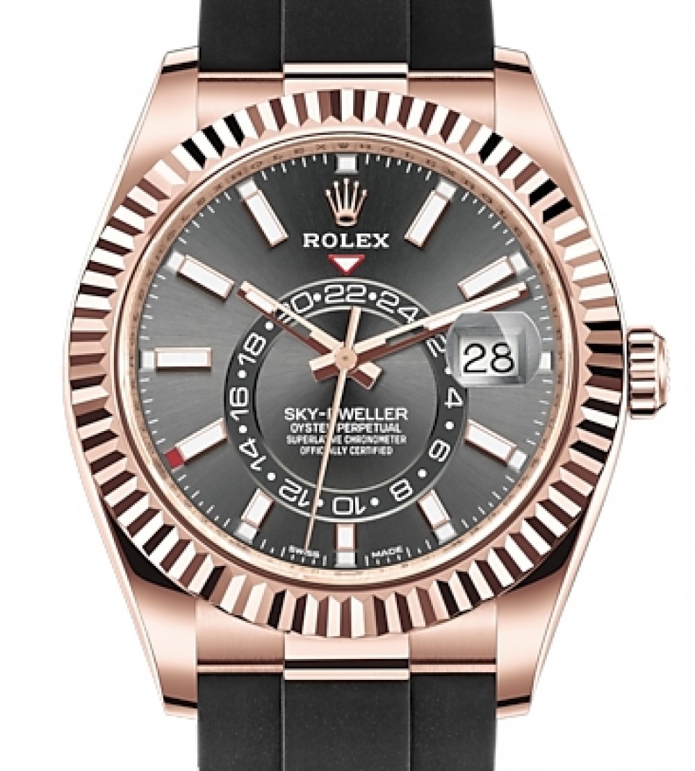 rose gold rolex with rubber strap
