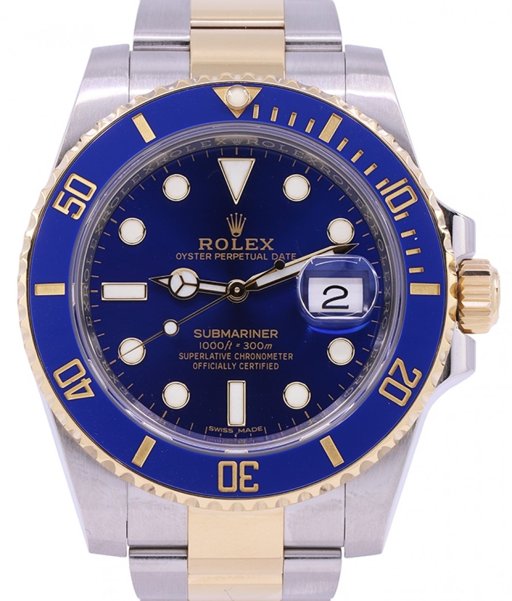 Rolex Submariner 116613LB Men's 40mm Blue Ceramic Two-Tone 18k Yellow Gold  Stainless Steel Oyster Date - PRE-OWNED