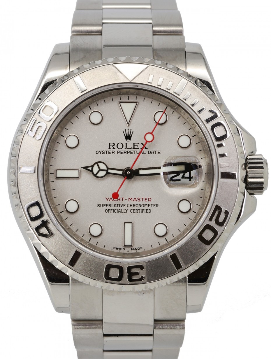 Rolex Yachtmaster 40mm Grey Dial Platinum Bezel with Stainless