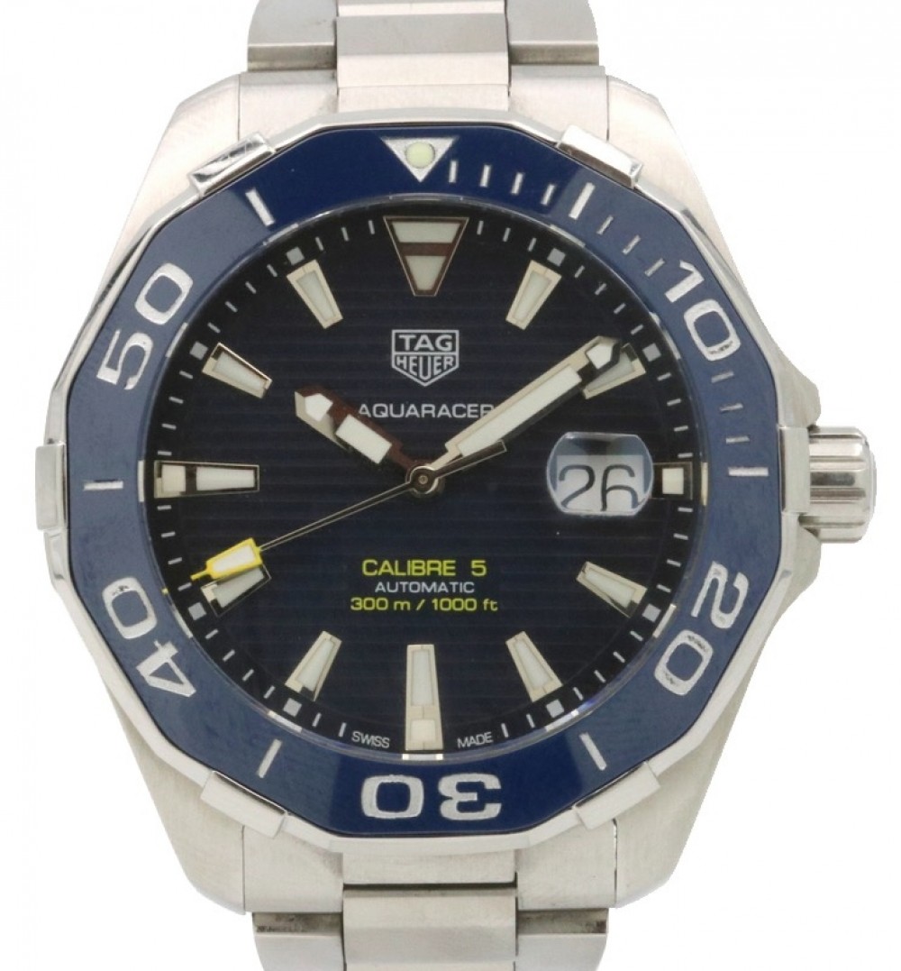 TAG Heuer Aquaracer Calibre 5 Stainless Steel Blue Index Dial 