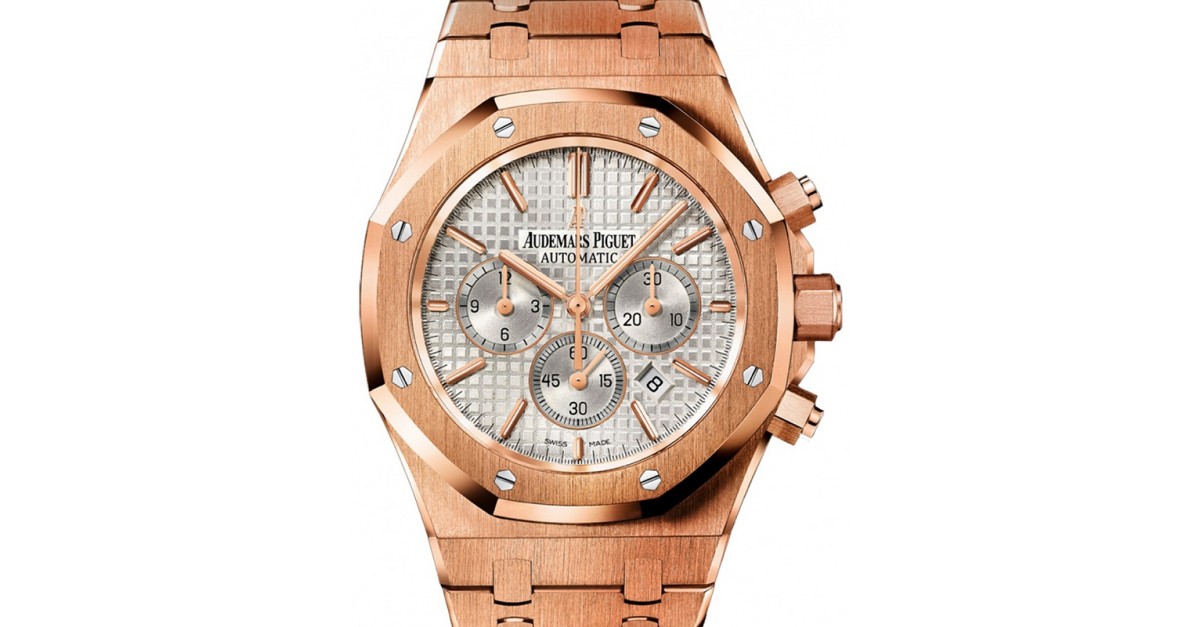 Audemars Piguet 26320OR.OO.1220OR.02 Royal Oak Chronograph 41mm Silver  Index Rose Gold BRAND NEW
