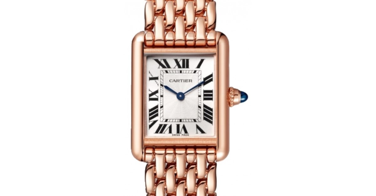 Cartier Tank Louis Cartier Ladies Watch Small Manual Winding Rose Gold  Silver Dial Rose Gold Bracelet WGTA0023 - BRAND NEW
