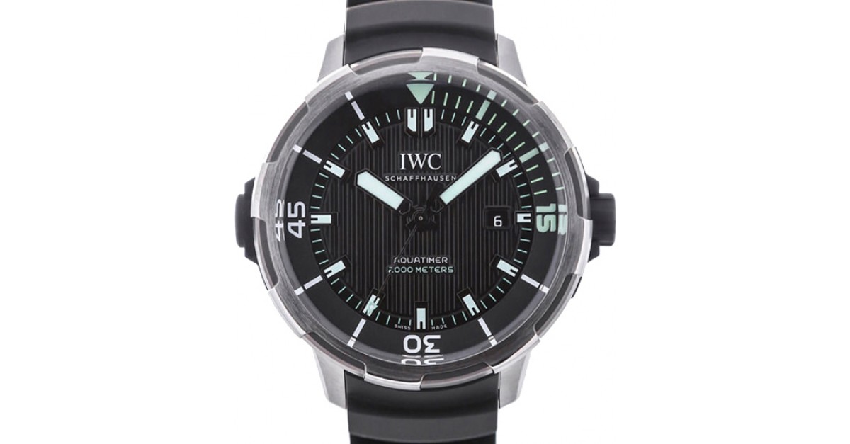 IWC Schaffhausen IW358002 Aquatimer Automatic 2000 Black Green Index  Titanium Black Rubber 46mm Automatic