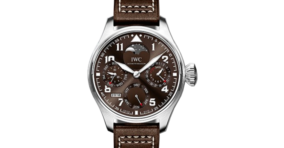 IWC Schaffhausen IW503801 Big Pilot's Watch Perpetual Calendar Edition  “Antoine De Saint Exupéry” Tobacco Brown Arabic Stainless Steel Brown  Leather 46mm Automatic
