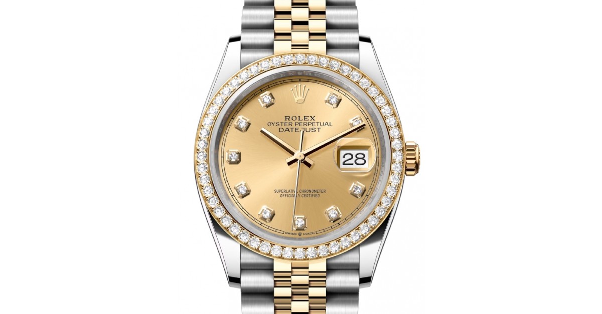 Rolex Datejust 36 Yellow Gold/Steel Champagne Diamond Dial