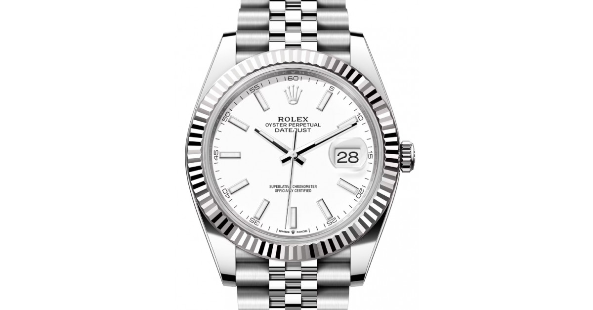 Rolex Datejust 41 126334 White Index Fluted White Gold Stainless Steel  Jubilee 41mm Automatic - BRAND NEW