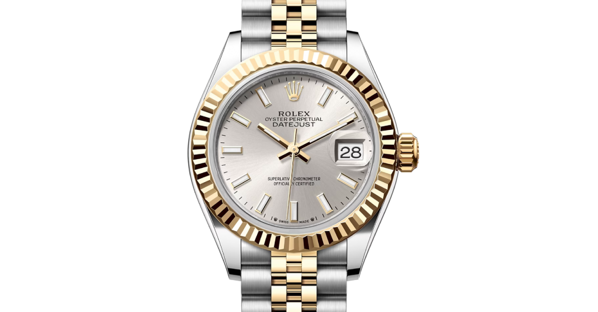 Rolex Datejust 28 279173 Silver Index Fluted Bezel Yellow Gold & Stainless  Steel Jubilee - BRAND NEW