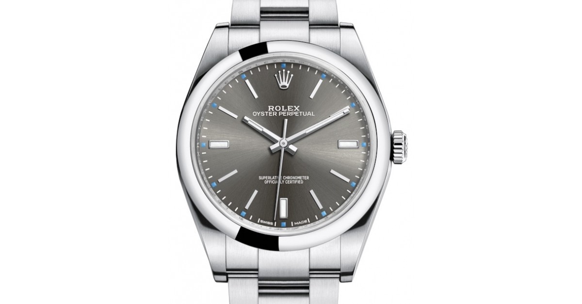 Rolex Oyster Perpetual 114300-RHOSO 39mm Dark Rhodium Index Domed Stainless  Steel BRAND NEW