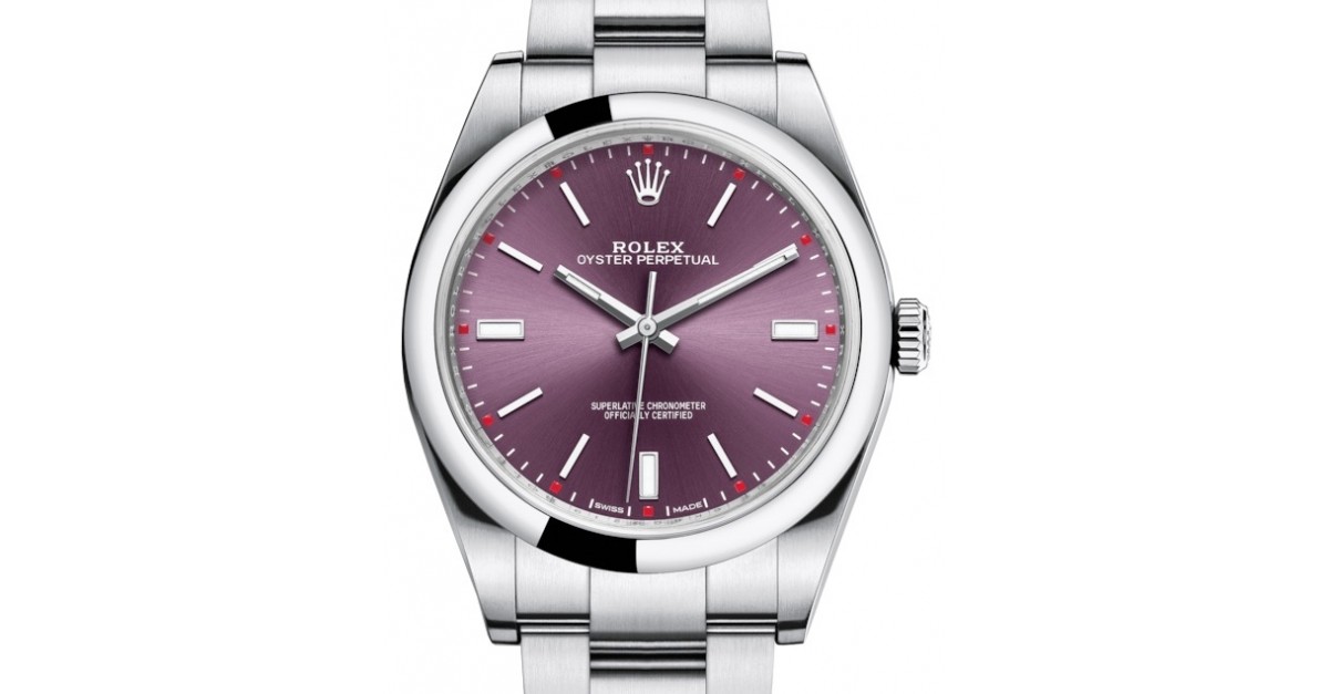 Rolex Oyster Perpetual 114300-RDGSO 39mm Red Grape Index Domed Stainless  Steel