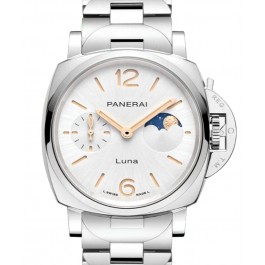 Panerai Luminor Due Luna Stainless Steel 38mm White Moonphase Dial PAM01301  - BRAND NEW