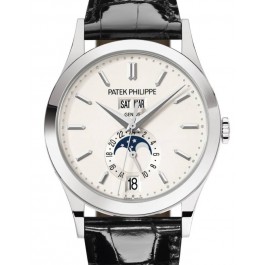 Patek Philippe Complications Annual Calendar Moon Phase White Gold Silver  Opaline Dial 38.5mm 5396G-011 - BRAND NEW