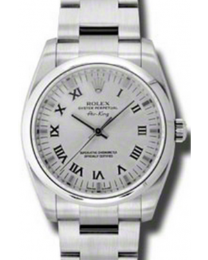 Rolex Oyster Perpetual 34 Stainless Steel Silver Roman Dial & Smooth Bezel Oyster Bracelet 114200
