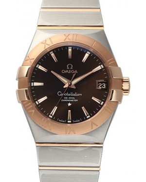 Omega Constellation Co-Axial 123.20.38.21.13.001 38mm Brown Index Roman Red Gold Stainless Steel - BRAND NEW