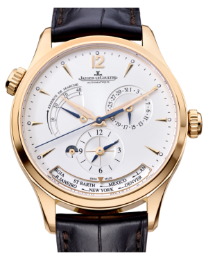 Jaeger-LeCoultre Calibre 939A/1 Master Geographic 1422521 Silver Index Rose Gold Leather 39mm Automatic BRAND NEW