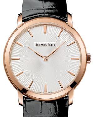 Audemars Piguet 15180OR.OO.A102CR.01 Jules Audemars Extra-Thin 41mm Silver Index Rose Gold Leather BRAND NEW