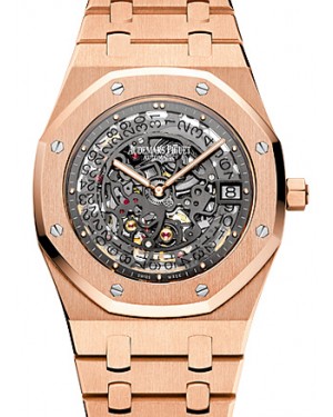 Audemars Piguet 15204OR.OO.1240OR.01 Royal Oak Openworked Extra-Thin 39mm Black Skeleton Rose Gold - BRAND NEW