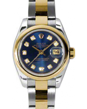 Rolex Lady-Datejust 26 179163-BLUDO Blue Diamond Yellow Gold Stainless Steel Oyster - BRAND NEW