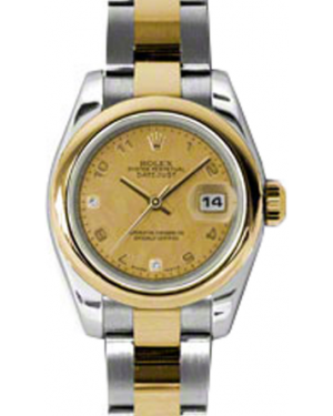 Rolex Lady-Datejust 26 179163-CGDMOPO Champagne Goldust Mother of Pearl Arabic Diamond 6 & 9 Yellow Gold Stainless Steel Oyster - BRAND NEW
