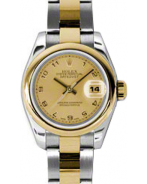 Rolex Lady-Datejust 26 179163-CHPAO Champagne Arabic Yellow Gold Stainless Steel Oyster - BRAND NEW
