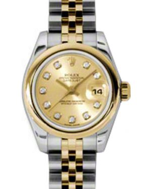 Rolex Lady-Datejust 26 179163-CHPDJ Champagne Diamond Yellow Gold Stainless Steel Jubilee - BRAND NEW
