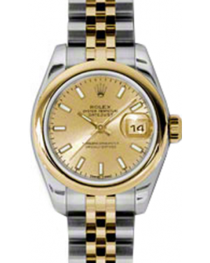Rolex Lady-Datejust 26 179163-CHPSJ Champagne Index Yellow Gold Stainless Steel Jubilee - BRAND NEW