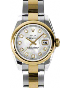 Rolex Lady-Datejust 26 179163-MOPDO White Mother of Pearl Diamond Yellow Gold Stainless Steel Oyster - BRAND NEW