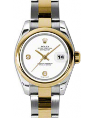 Rolex Lady-Datejust 26 179163-WHTADSO White Arabic 6 & 9 Set with Diamonds Yellow Gold Stainless Steel Oyster - BRAND NEW
