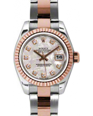 Rolex Lady-Datejust 26 179171-METDO Meteorite Diamond Fluted Rose Gold Stainless Steel Oyster - BRAND NEW