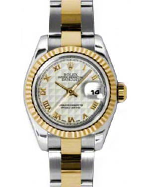 Rolex Lady-Datejust 26 179173-IVRPRO Ivory Pyramid Roman Fluted Yellow Gold Stainless Steel Oyster - BRAND NEW