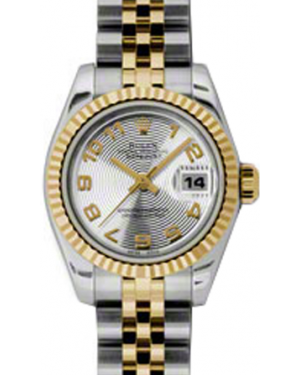 Rolex Lady-Datejust 26 179173-SLVCAJ Silver Arabic Concentric Circles Fluted Yellow Gold Stainless Steel Jubilee - BRAND NEW