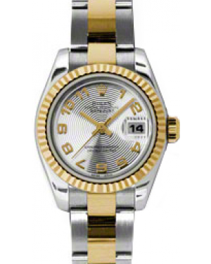 Rolex Lady-Datejust 26 179173-SLVCAO Silver Concentric Circle Arabic Fluted Yellow Gold Stainless Steel Oyster - BRAND NEW