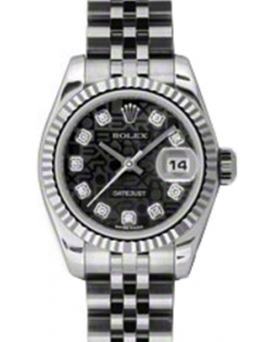 Rolex Lady-Datejust 26 179174-BLKJDJ Black Jubilee Diamond Fluted White Gold Stainless Steel Jubilee - BRAND NEW