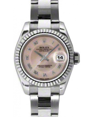 Rolex Lady-Datejust 26 179174-PDMOPO Pink Mother of Pearl Diamond Fluted White Gold Stainless Steel Oyster - BRAND NEW