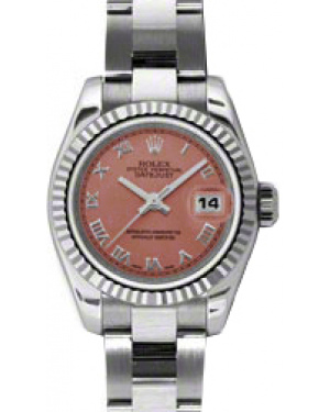 Rolex Lady-Datejust 26 179174-PNKRO Pink Roman Fluted White Gold Stainless Steel Oyster - BRAND NEW