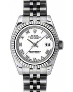 Rolex Lady-Datejust 26 179174-WHTRJ White Roman Fluted White Gold Stainless Steel Jubilee - BRAND NEW