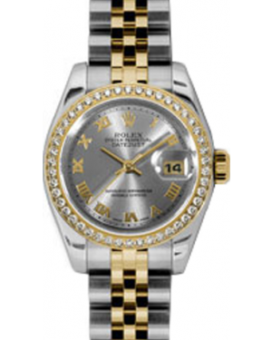 Rolex Lady-Datejust 26 179383-RHDRJ Rhodium Roman Diamond Bezel Yellow Gold Stainless Steel Jubilee - BRAND NEW