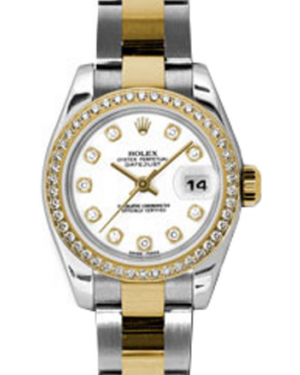 Rolex Lady-Datejust 26 179383-WHTDO White Diamond Diamond Bezel Yellow Gold Stainless Steel Oyster - BRAND NEW