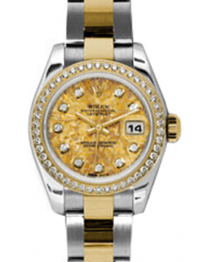 Rolex Lady-Datejust 26 179383-YGCDO Yellow Gold Crystal Diamond Diamond Bezel Yellow Gold Stainless Steel Oyster - BRAND NEW