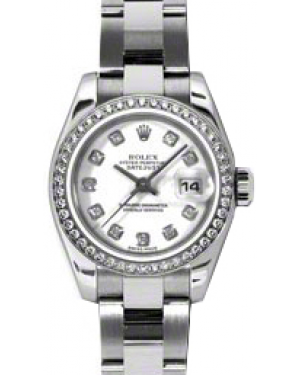 Rolex Lady-Datejust 26 179384-WHTDO White Diamond Diamond Bezel Stainless Steel Oyster - BRAND NEW