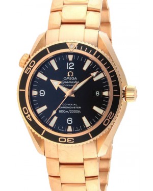 Omega 222.60.42.20.01.001 Planet Ocean 600M Co-Axial 42mm Black Arabic Rose Gold BRAND NEW