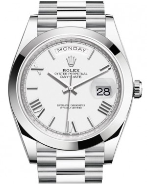 Rolex Day-Date 40 President Platinum White Roman Dial 228206 - BRAND NEW
