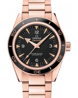 Omega Seamaster 300 Master Co-Axial Chronometer 41mm Sedna Gold Black Dial Bracelet 233.60.41.21.01.001 - BRAND NEW