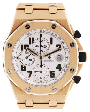 Audemars Piguet 26170OR.OO.1000OR.01 Royal Oak Offshore Chronograph 42mm Silver Arabic Rose Gold Automatic