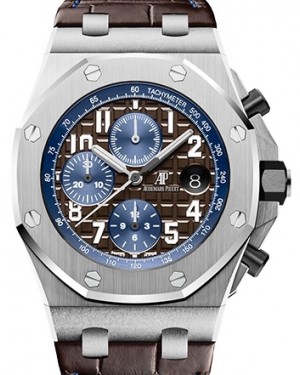 Audemars Piguet Royal Oak Offshore Selfwinding Chronograph Stainless Steel 42mm Brown Dial Leather Strap 26470ST.OO.A099CR.01 - BRAND NEW