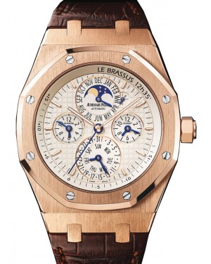 Audemars Piguet 26603OR.OO.D092CR.01 Royal Oak Equation Of Time 42mm Silver Index Rose Gold Leather BRAND NEW