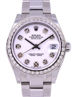 Rolex Datejust 31 Lady Midsize Stainless Steel White Diamond Dial & Bezel Oyster Bracelet 278240 - BRAND NEW